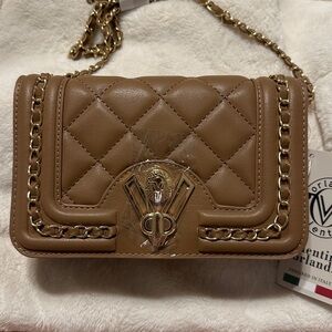 Fashion bag Valentino Taupe Crossbody Quilted Thin Strap NWT